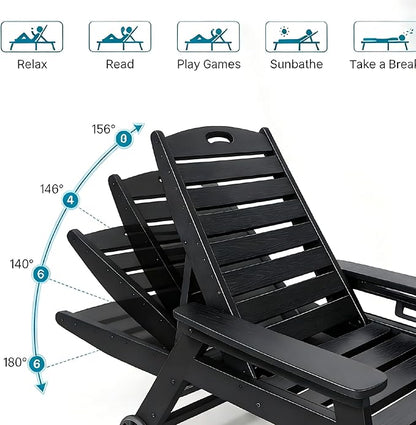Outdoor Chaise Lounge Chair with Adjustable Backrest and Heavy-Duty Support for Ultimate Relaxation