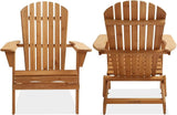 Casafield Folding Adirondack Chair, Cedar Wood Outdoor Fire Pit Lounge Chairs for Patio, Deck, Yard - Photo 6