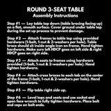 COATEDOUTDOORFURNITURE Heavy-Duty Portable Outdoor Picnic Table with Umbrella Hole - Photo 9