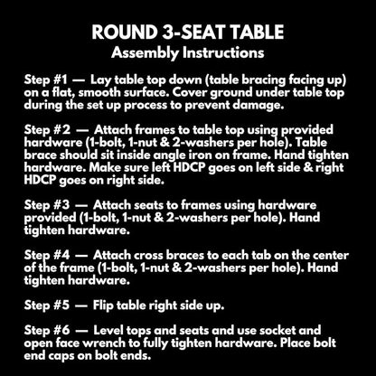COATEDOUTDOORFURNITURE Heavy-Duty Portable Outdoor Picnic Table with Umbrella Hole, Punched Steel Patio Dining Furniture Made in America (46" Round Top, Textured Red)