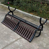 Metal Garden Bench，Outdoor Garden Patio Bench，Outdoor Park Chair with Backrest + Armrest ，Cast Iron Feet Lasting - Photo 6