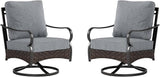 Sophia & William Extra Large Outdoor Patio Swivel Sofa Chairs Set 2 PCS Heavy-Duty Metal Porch Furniture with High Back - Photo 1