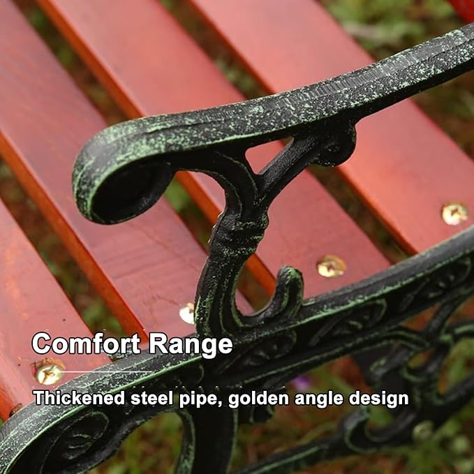 Kids 2 Seater Garden Patio Childrens Bench with Animal Design, Wooden & Cast Iron Mini Sized Park Outdoor Bench