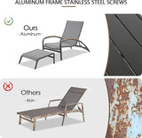 Ulax furniture Outdoor Chaise Lounges, Set of 2, Patio Aluminum Convertible Lounger Chairs with Phifertex Fabric - Photo 5