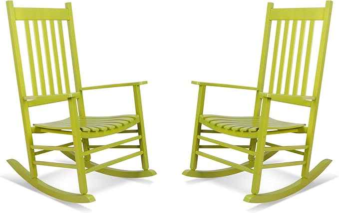 Shine Company Vermont Porch Rockers – Lime (Set of 2)