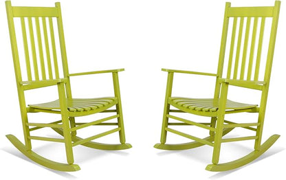 Shine Company Vermont Porch Rockers – Lime (Set of 2)