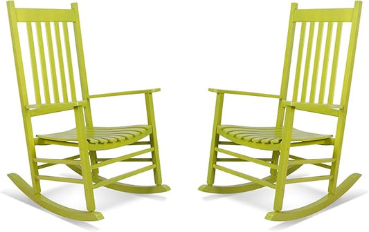 Shine Company Vermont Porch Rockers – Lime (Set of 2)