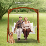 VINGLI Upgraded Heavy Duty 880 LBS 4 FT Patio Wooden Porch Swing Solid Fir Wood, Outdoor Handing Swing Bench for Garden - Photo 8
