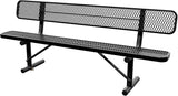 8 Feet Heavy Duty Metal Park Bench for Outside, Outdoor Bench with Backrest & Portable Frame - Photo 1