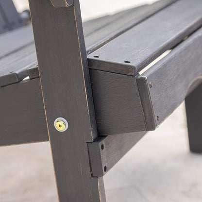 Christopher Knight Home Hanlee Acacia Wood Folding Adirondack Chair, Dark Grey