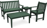 Polywood Vineyard 4-Piece Bench Seating Set (Green)