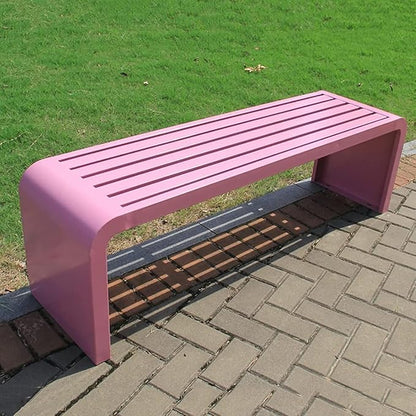 Metal Backless Garden Bench, Durable Steel Frame Outdoor Seating for Porch & Park, All-Weather Patio Bench for Backyard, Stylish & Comfortable Garden Furniture