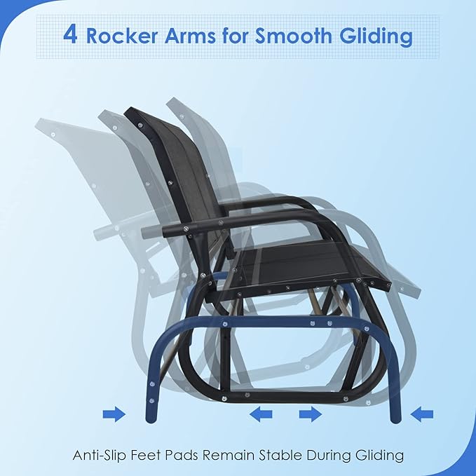 Giantex Swing Glider Chair 48 Inch with Spacious Space - Photo 5
