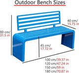 Metal Garden Bench, Outdoor Benches Weatherproof 100/120/150/180 Cm Patio Bench with Backrest - Photo 3