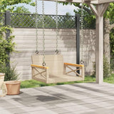 Patio Swing Bench Beige 4-Piece Set with Cushions, Modern Outdoor Woven Rattan Chair for Garden, Balcony, and Patio - Photo 3