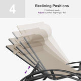 PURPLE LEAF Patio Chaise Lounge with 10' x 6.5' Tilt Umbrella Outdoor Lounge Chair Beach Pool Sunbathing Lawn Lounger - Photo 7