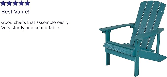 Flash Furniture Charlestown Commercial Grade Indoor/Outdoor Adirondack Chair - Photo 4