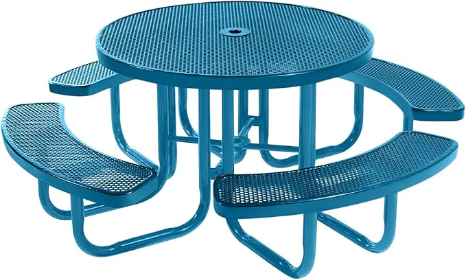 COATEDOUTDOORFURNITURE Heavy-Duty Portable Outdoor Picnic Table with Umbrella Hole - Photo 1