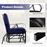 Tangkula Outdoor Patio Glider, Metal Framed Gliding Chair with Cushion - Photo 7