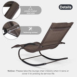 Lounge Chairs, Chaise Lounges with Detachable Pillow for Patio, Lawn, Pool, Outdoor Lounge Chairs Set of 2, Brown - Photo 5