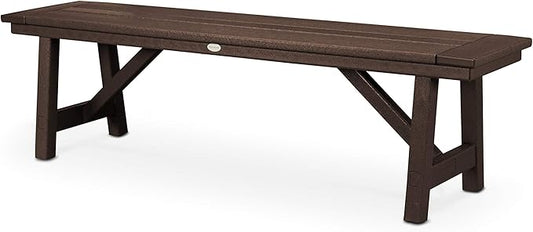 POLYWOOD Rustic Farmhouse 60" Backless Bench in Mahogany