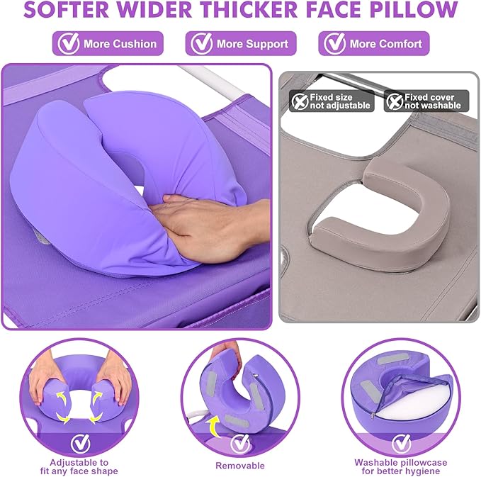 Tanning Chair with Sun Canopy Face Hole Softer Padded Adjustable Washable, Heavy Duty Layout Folding Lounge Chair for Adults Outside Beach Reading Sunbathing Poolside Lawn, UPF 50+ Sun Shade, 300 LBS