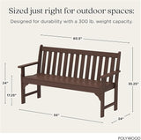 POLYWOOD GNB60MA Vineyard 60" Bench, Mahogany - Photo 3