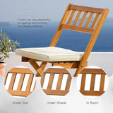 IDZO Serene Bistro Set – 2-Piece Foldable Acacia Wood Chairs with Cushions, FSC-Certified Durable Construction - Photo 8