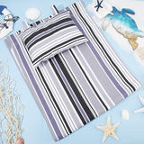GORGECRAFT Beach Sling Chair Canvas Cloth with Pillow 44x17 Grey and Black Stripes Casual Lounge Chair Replacement - Photo 4