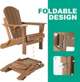 Adirondack Chairs Set of 2 with Cushions & Cup Holders, HDPE Weather Resistant Folding Adirondack Chair for Adults - Photo 5