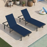 Aluminum Outdoor Lounge Chairs Set of 2 - Photo 1