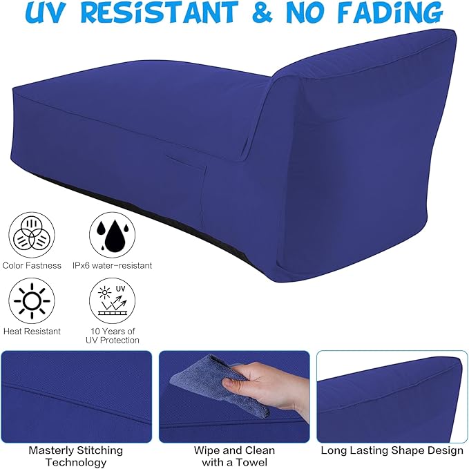 Outdoor Chaise Lounge Chair, Sunbed UV Resistant Sofa Couch Patio Furniture Waterproof Outside Sunlounge Reclining - Photo 5