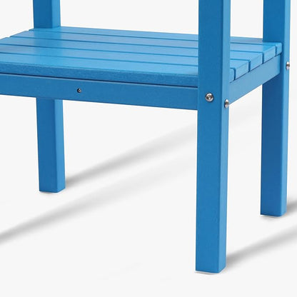 WestinTrends Malibu 36" Outdoor Adirondack HDPE 2-Tier Patio Side Table, Pacific Blue