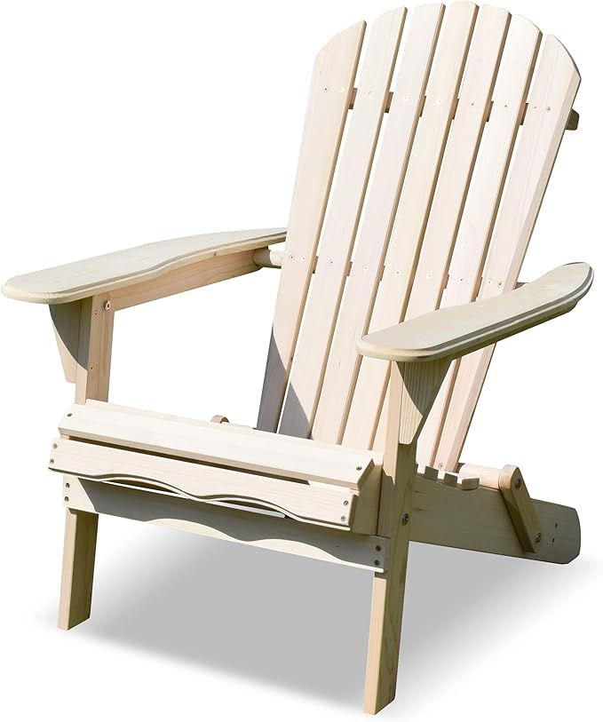 northbeam Folding Adirondack Chair - Weather-Resistant Composite Outdoor Adirondack Chair Kit for Patio, Lawn & Backyard - with Ergonomic Design, Wide Armrests & Easy Assembly