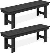 SERWALL 2-Person Outdoor Bench Backless, HDPE Outdoor Benches Weatherproof, 700 Lbs Weight Capacity - Photo 1