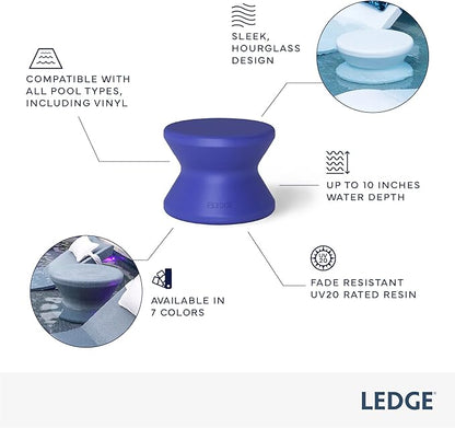 Ledge Lounger Signature Side Table - in-Pool Table for Ledges up to 10" Deep - Indoor/Outdoor All-Weather Table for Porch, Patio, Garden, Backyard, Pool and Beach (Granite Gray)