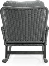Outdoor Wooden Rocking Chair, Patio Rocking Chair with Soft Cushions & Wood Leg - Photo 6
