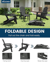 FOOWIN Folding Adirondack Chair Set of 8, HDPE Adirondack Chairs with Cup Holder - Photo 6