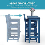 Ciokea 3 Pcs Outdoor Bar Height Table Set, 60" Extra Long Rectangle High Top Table and 2 Oversized Adirondack Chairs - Photo 8