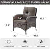 Belord Patio Club Chair Wicker Chairs - Outdoor High Back Chair Set of 2 Patio Furniture Set Rattan Seating with - Photo 3