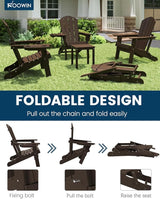 FOOWIN Folding Adirondack Chair Set of 2, HDPE Adirondack Chairs with Cup Holder - Photo 5