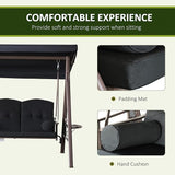Outsunny 3-Seat Patio Swing Chair, Outdoor Porch Swing Glider with Adjustable Canopy, Removable Cushion - Photo 5