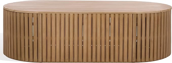 SAFAVIEH Couture Outdoor Patio Furniture Collection - Arielle Solid Wood Oval Coffee Table, Fully Assembled (CPT5001) - Photo 1