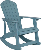 Flash Furniture Set of 2 Savannah Adirondack Rocking Chairs - Commercial Grade All-Weather Sea Foam Poly Resin Wood - Photo 9