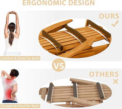 Outdoor Wooden Folding Adirondack Chair with Pre-Assembled BackRest & SeatBoard, Accent Furniture for Patio Backyard Garden Porch Deck Pool Firepit