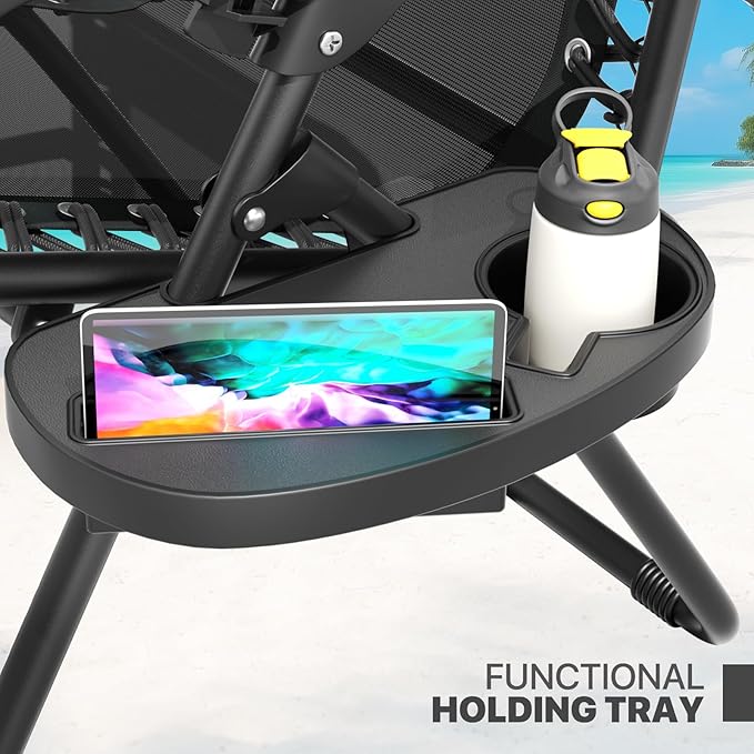 Magshion Folding Zero Gravity Chairs Set of 2, Outdoor Reclining Camping Chairs - Photo 8