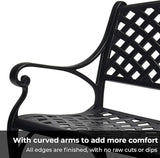 Laurel Canyon 41" Outdoor Patio Bench, Cast Aluminum Construction Furniture Chair - Photo 4