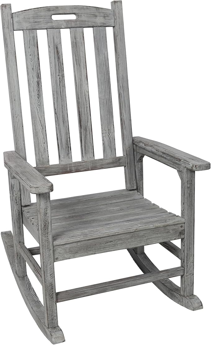 Oversized Porch Rocker Chair with Wide Seat and Tall Backrest for Ultimate Relaxation and Comfort Indoors or Outdoors