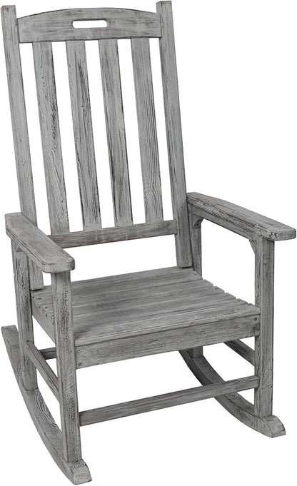 Oversized Porch Rocker Chair with Wide Seat and Tall Backrest for Ultimate Relaxation and Comfort Indoors or Outdoors