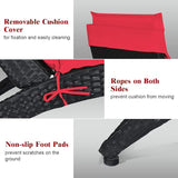 COSTWAY Folding Rattan Lounge Chair Outdoor, Patio Wicker Chaise Lounge with Soft Cushion - Photo 8